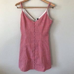 Gingham summer strapless dress